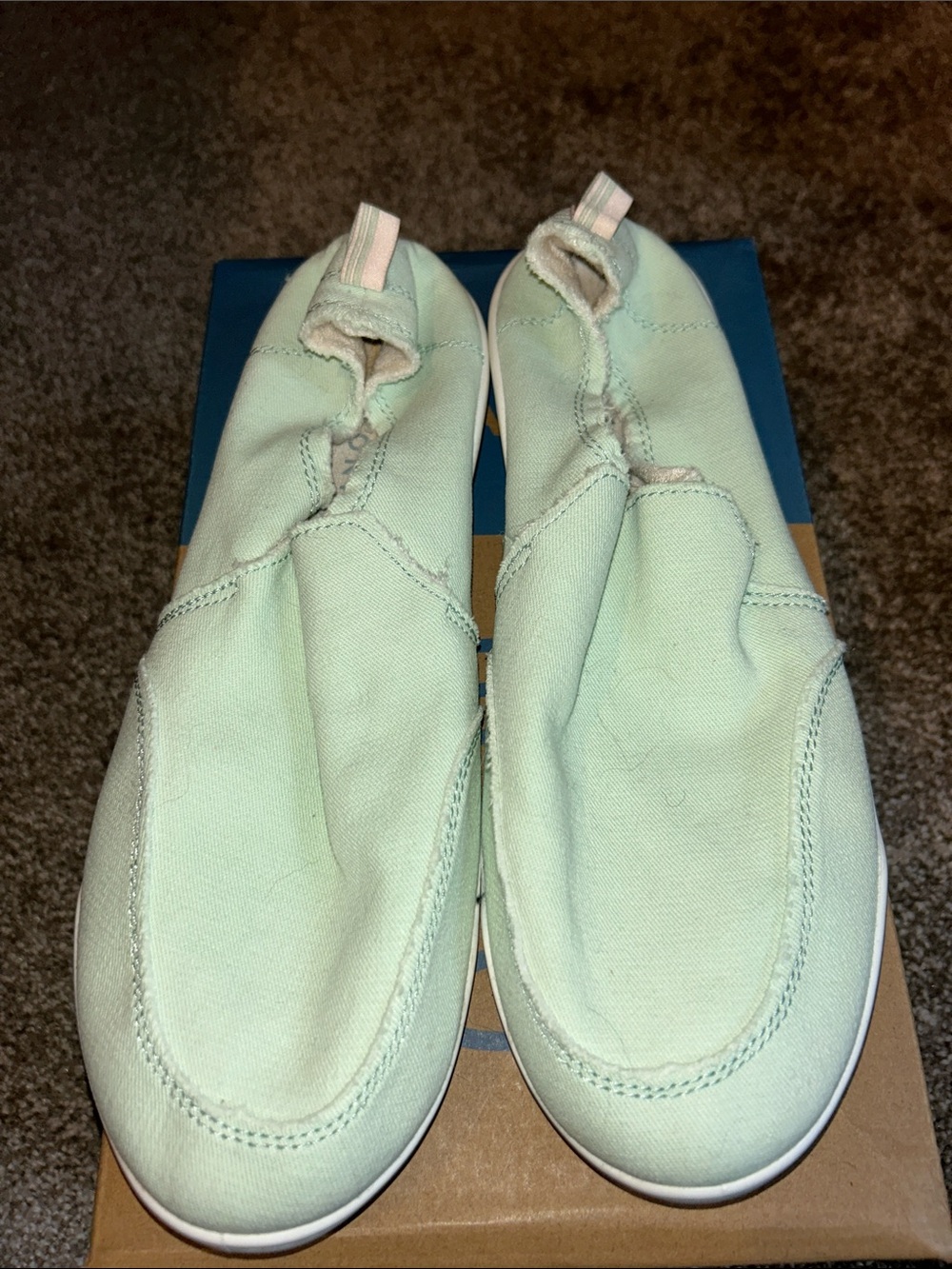 Mint Green Slip-On Canvas Shoes